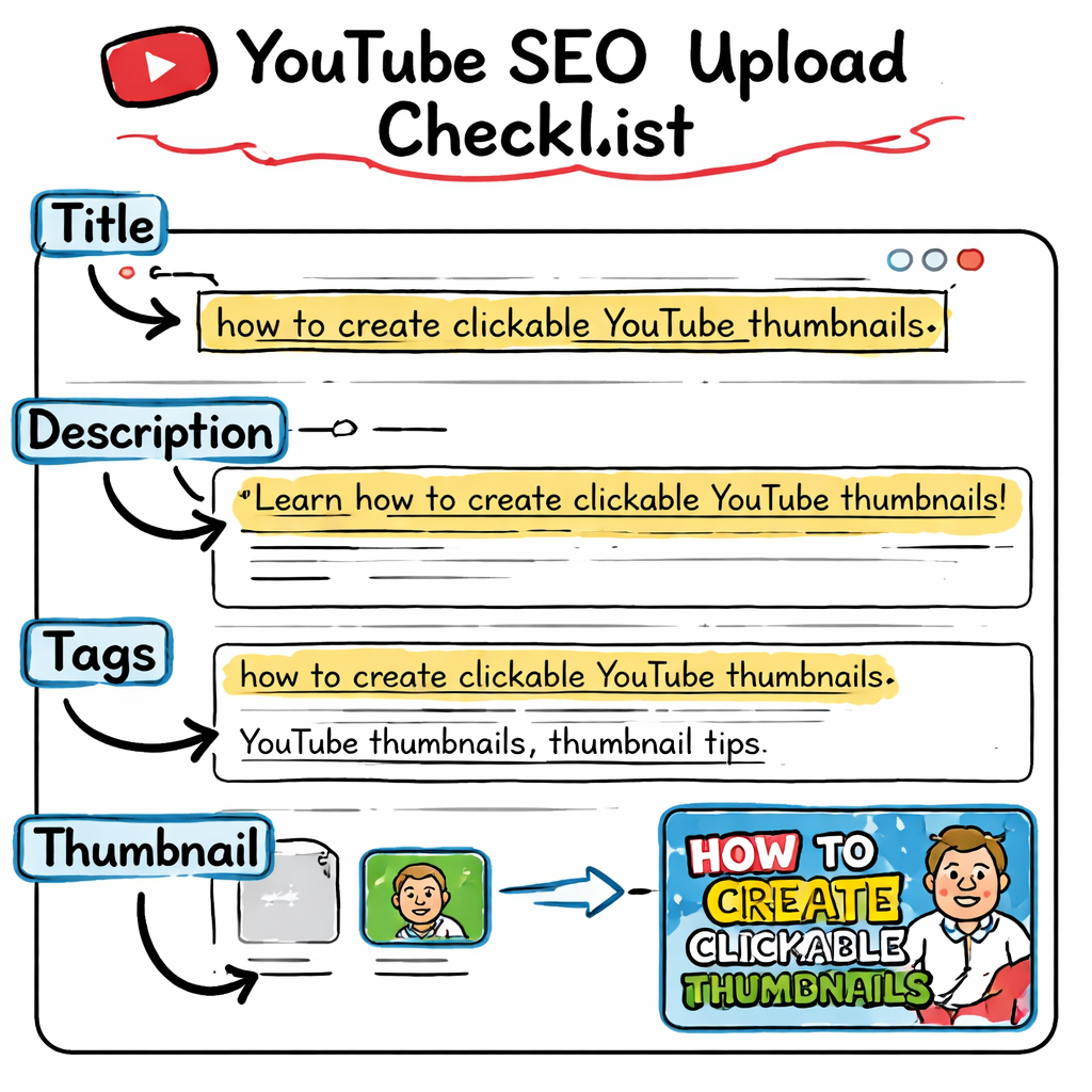 YouTube SEO upload checklist