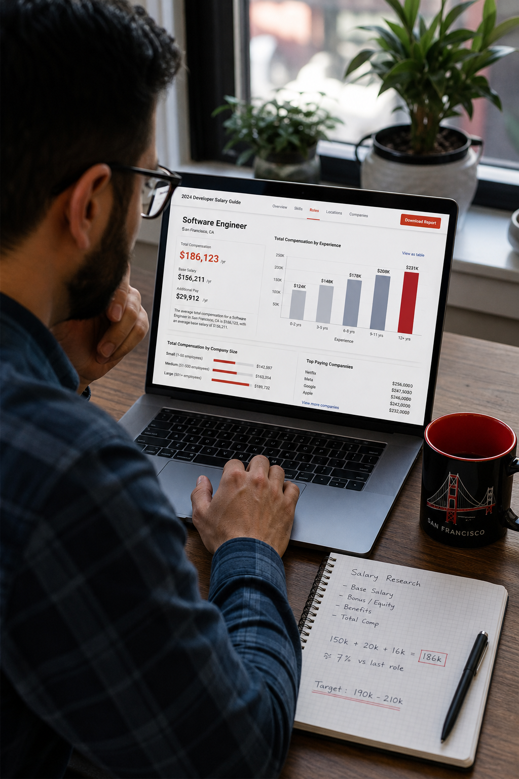 research market value for tech salary negotiation