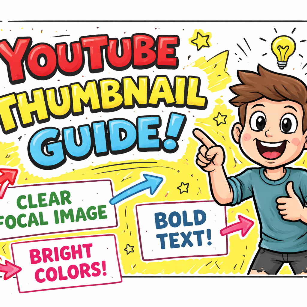 optimized YouTube thumbnail design guide in doodle style.