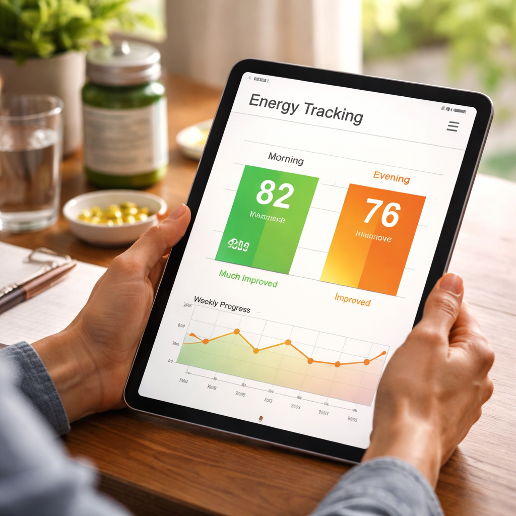 monitoring energy levels after taking natural supplement for fatigue