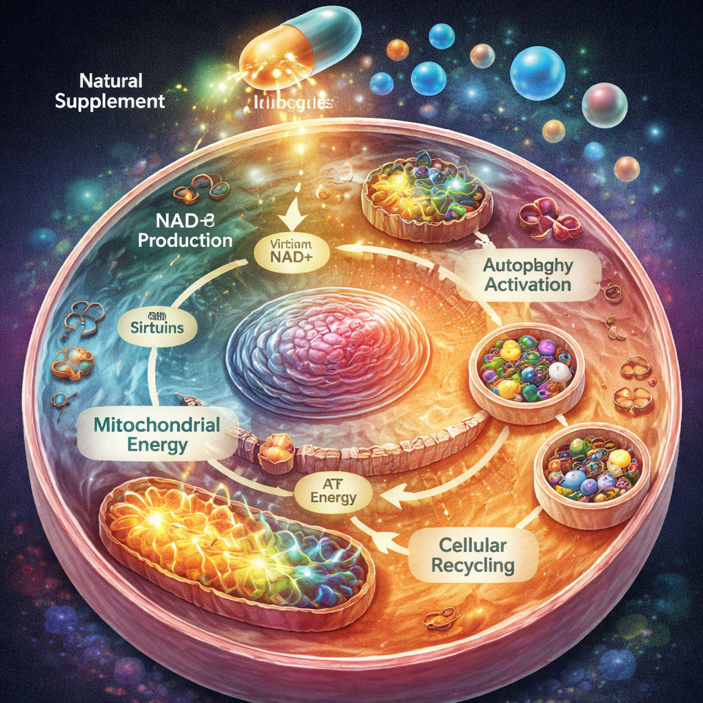 science diagram of longevity pathways.