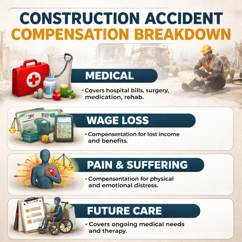 construction accident compensation breakdown