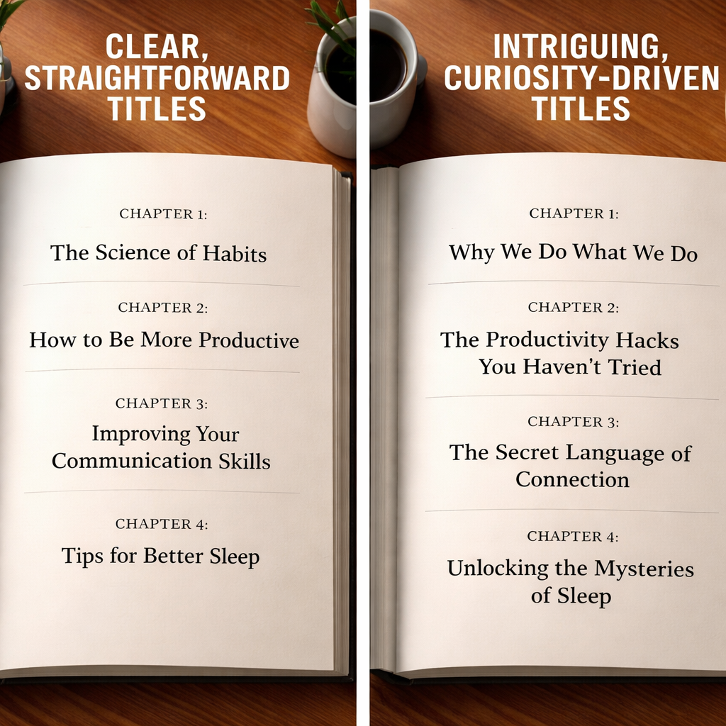 Balancing clarity with intrigue in nonfiction chapter titles that attract readers