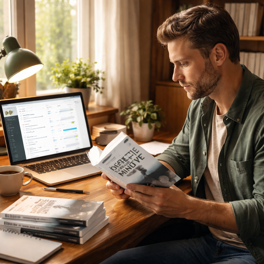 author reviewing Printify printed nonfiction book