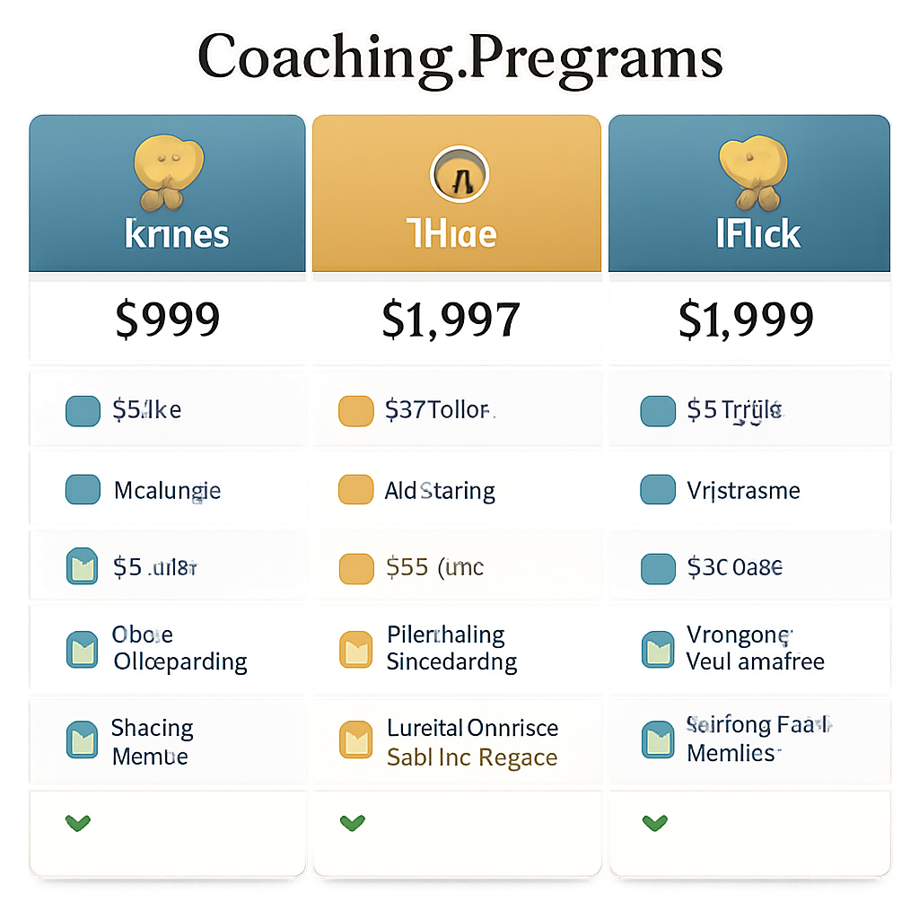 quick reference table for nonfiction author coaching programs