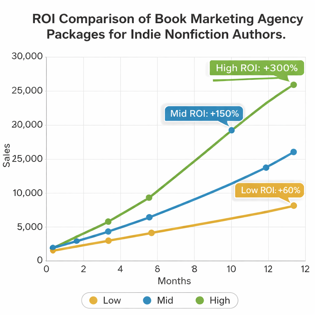 ROI comparison of book marketing agency packages for indie nonfiction authors cost