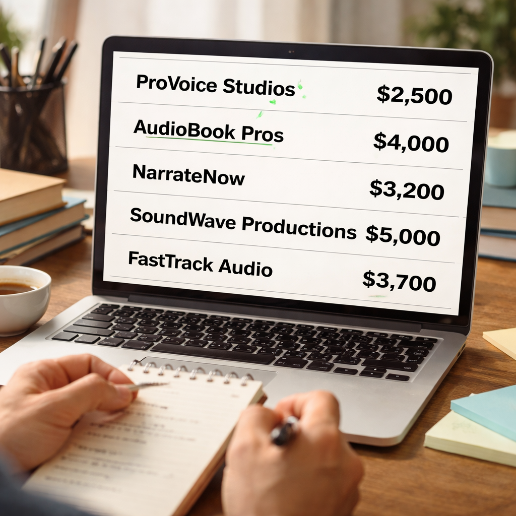 author comparing audiobook production service options
