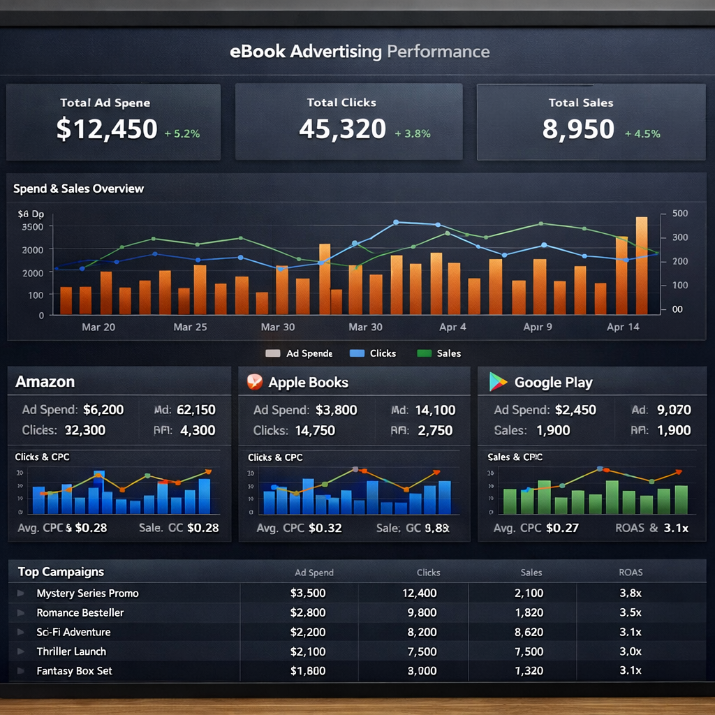 ebook advertising data analysis dashboard