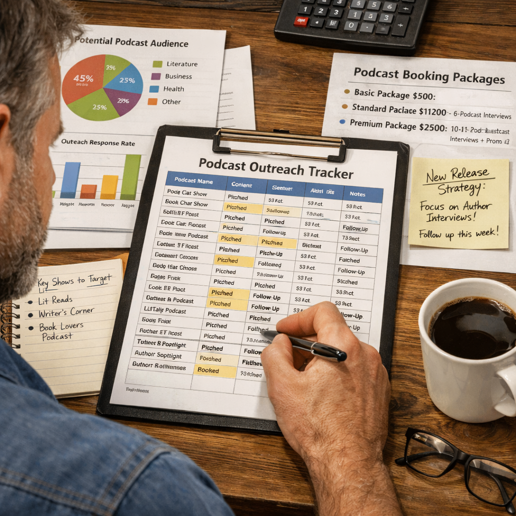 hire a book publicist for podcast booking package price visual guide