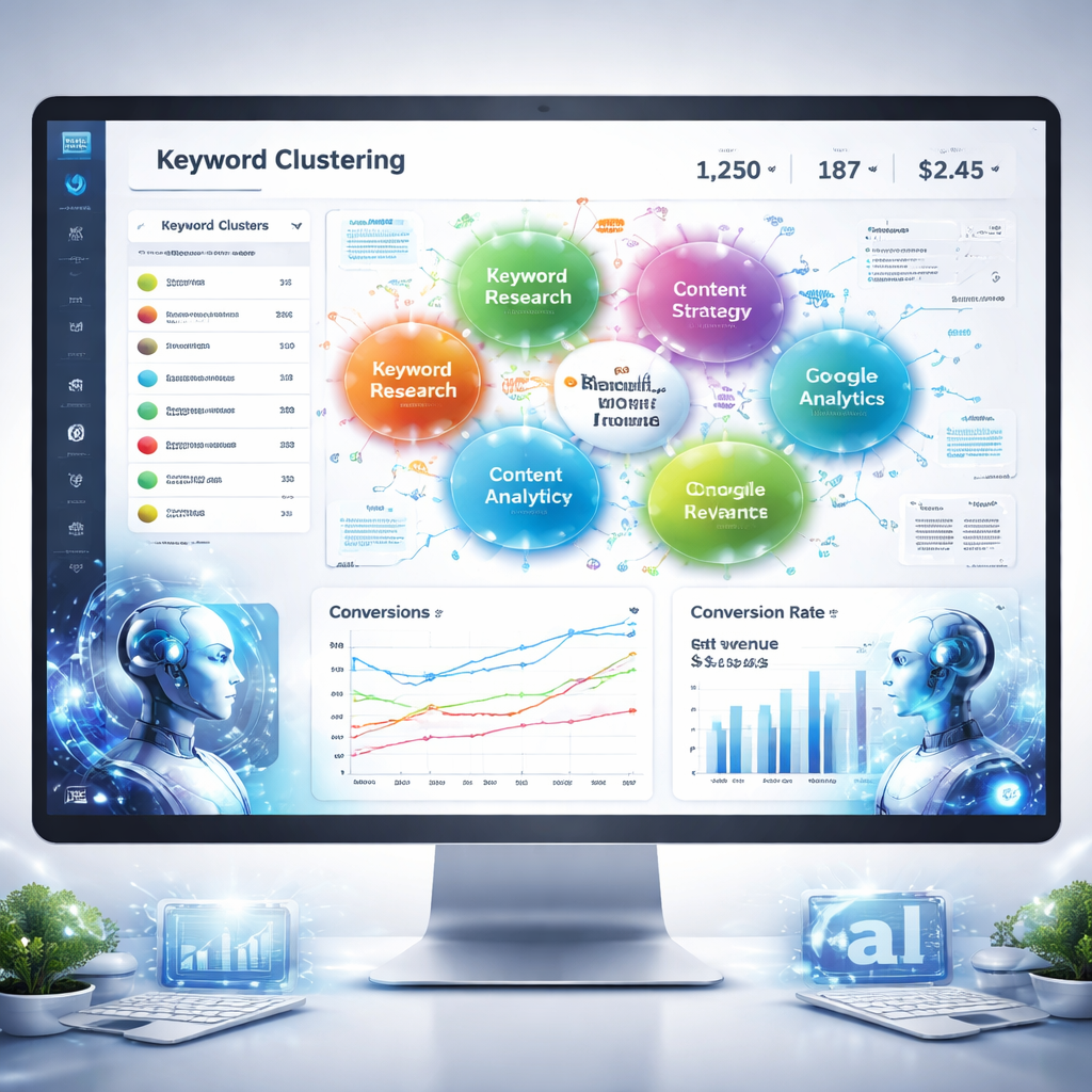 keyword clustering AI SEO dashboard