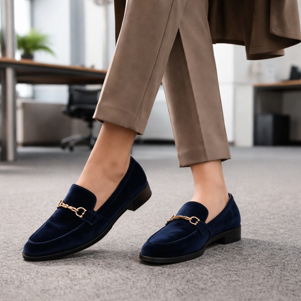 elegant velvet loafers for work