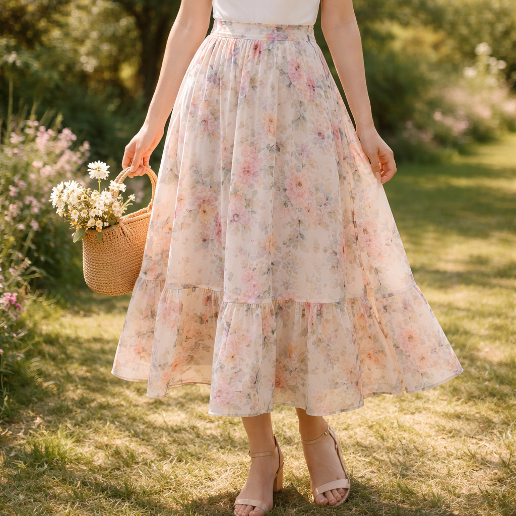 Floral Midi Skirt Women Outfit Ideas: Fresh Spring Looks for 2026