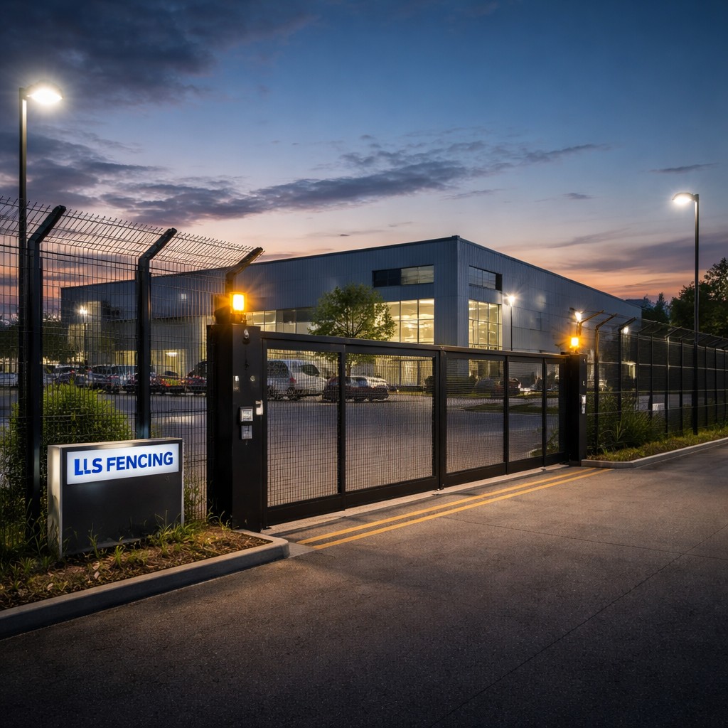 LS Fencing integrated security fence solution in a commercial setting