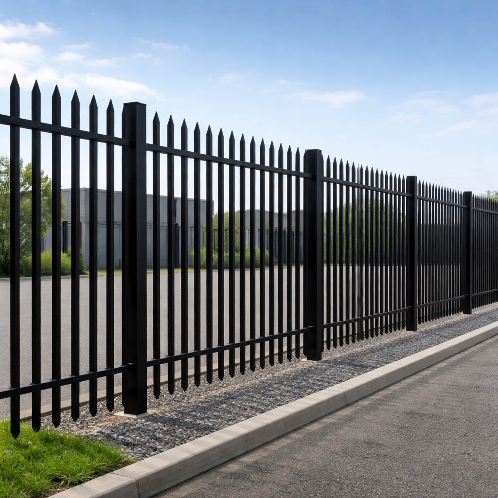 palisade high security fence for commercial property