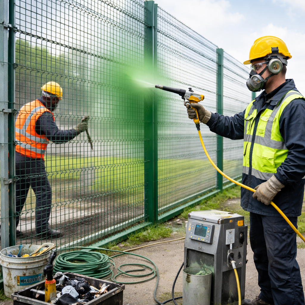 industrial security fencing maintenance and coating