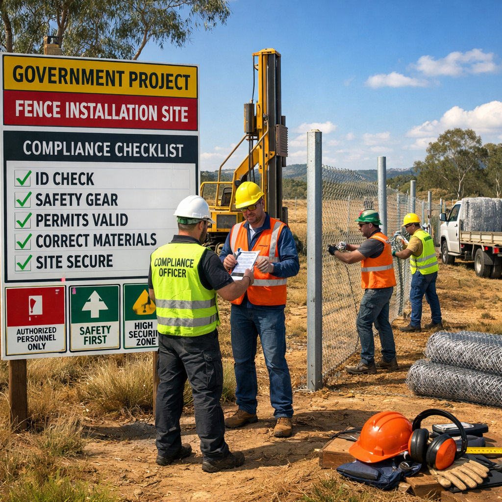 security fencing for government projects compliance checklist illustration