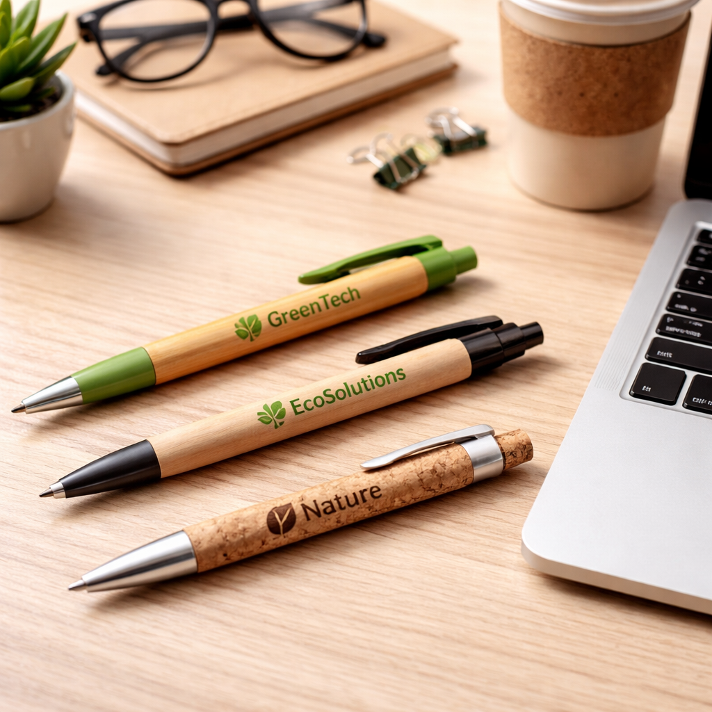 penne ecologiche personalizzate per aziende in un contesto lavorativo.