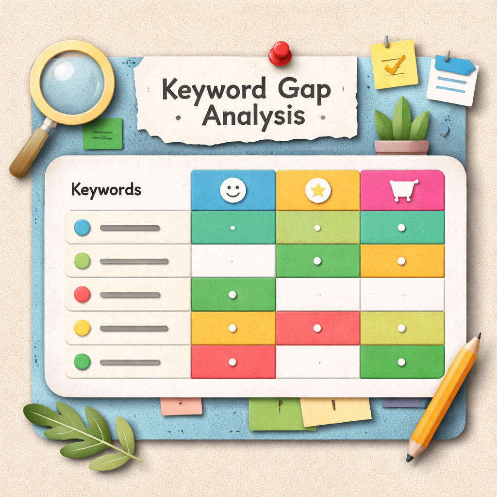 keyword gap analysis tool visual comparison table