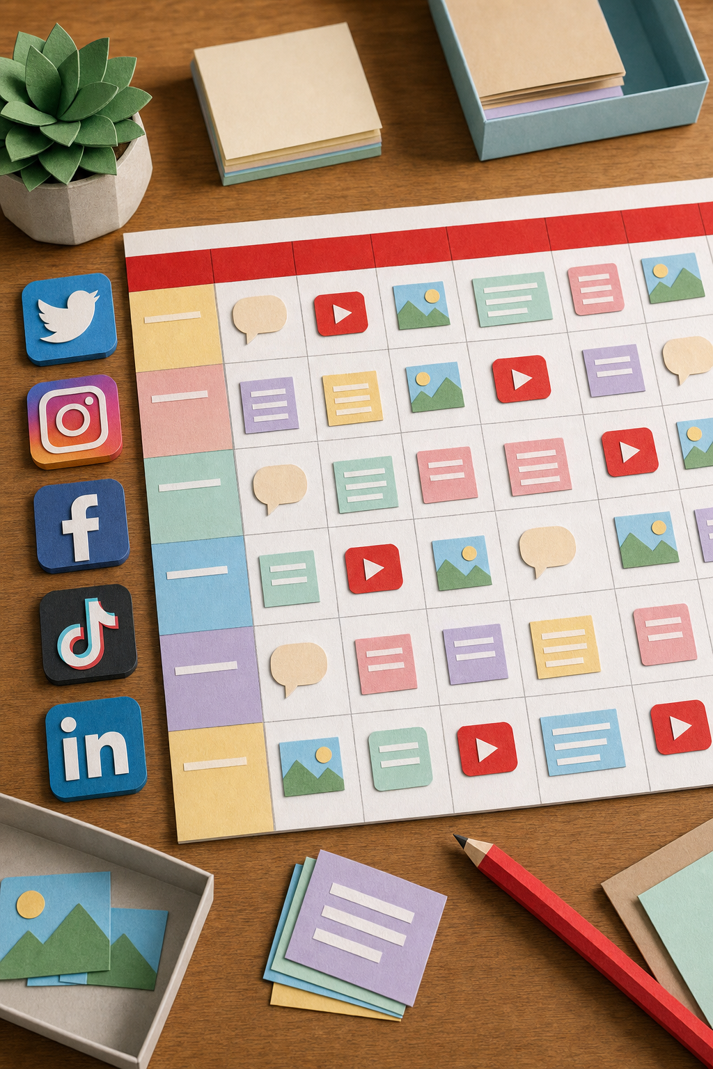social media calendar template google sheets layout setup example.