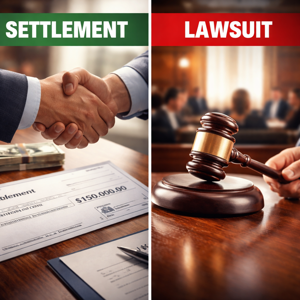 visual comparison of settlement and lawsuit outcomes for jet ski accidents.