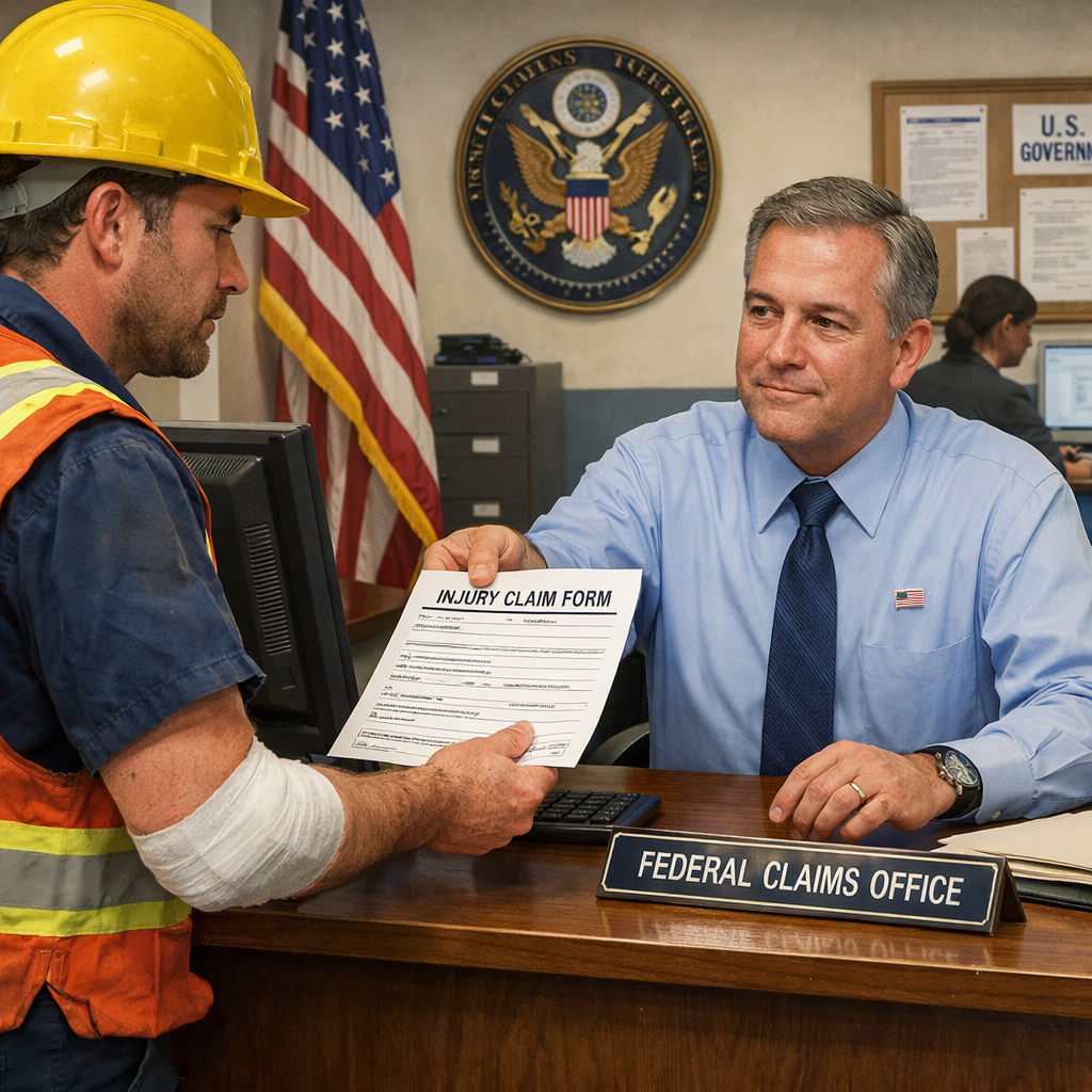 dock worker injury claim submission at a federal office.