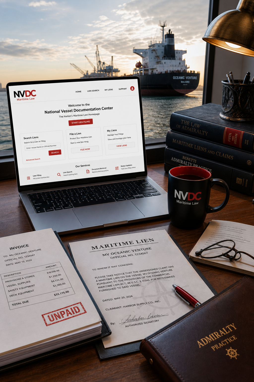 protecting and perfecting a maritime lien workflow