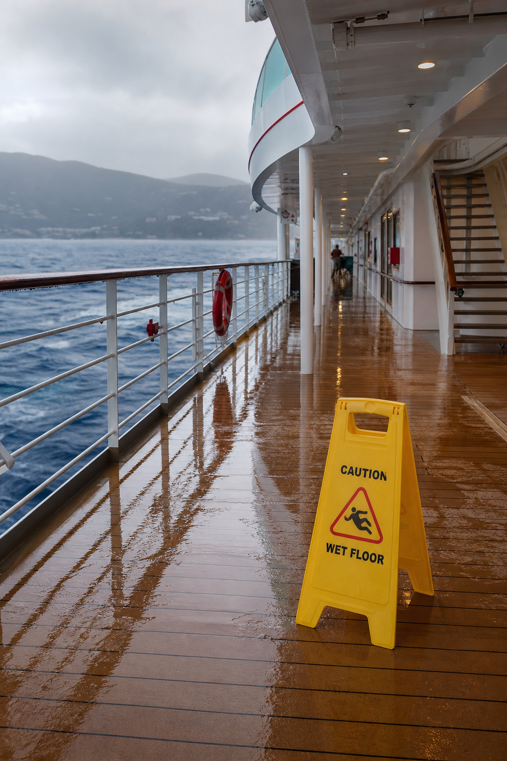 cruise ship deck slip hazard