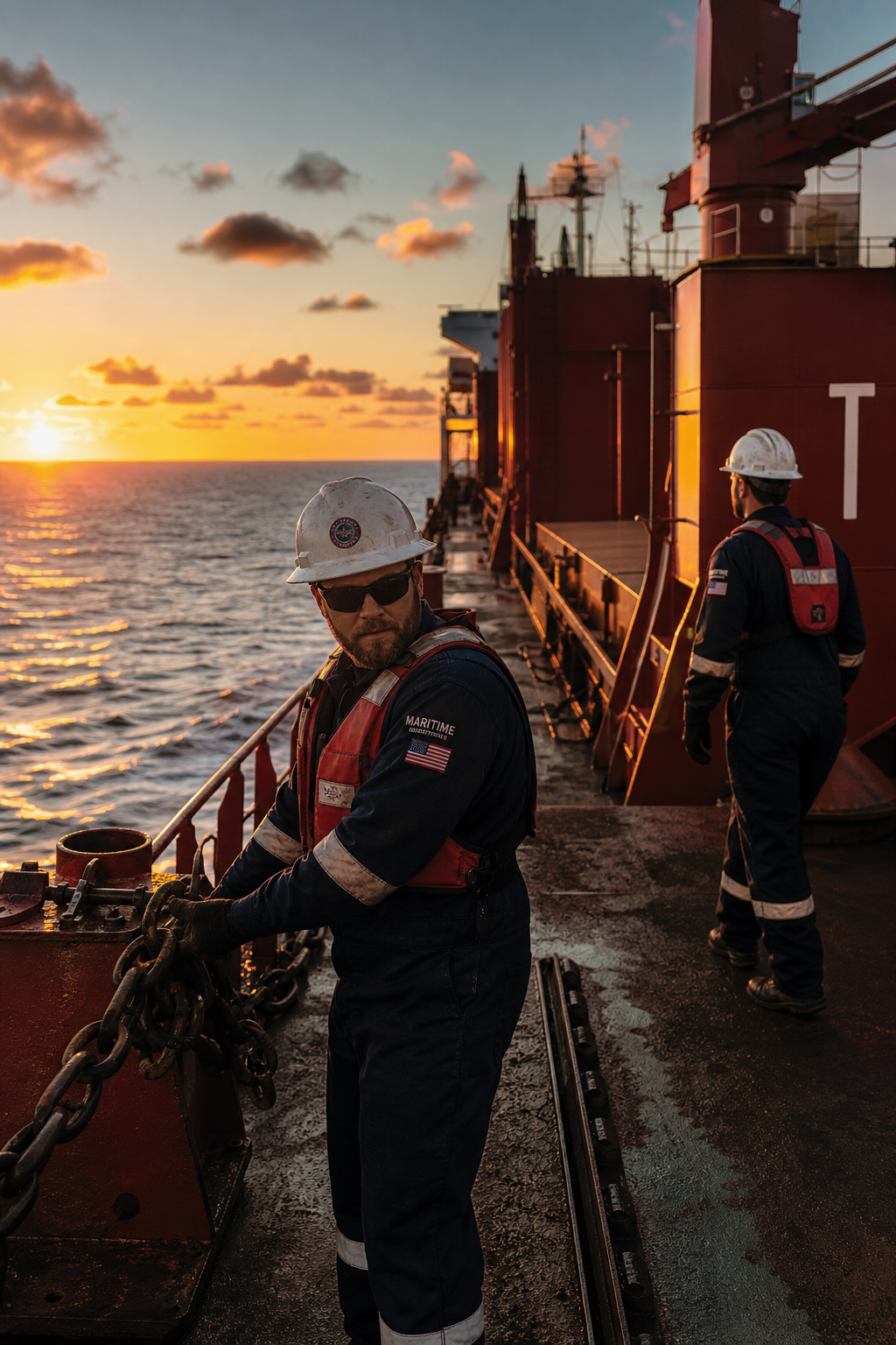 U.S. mariners at work on Jones Act vessels