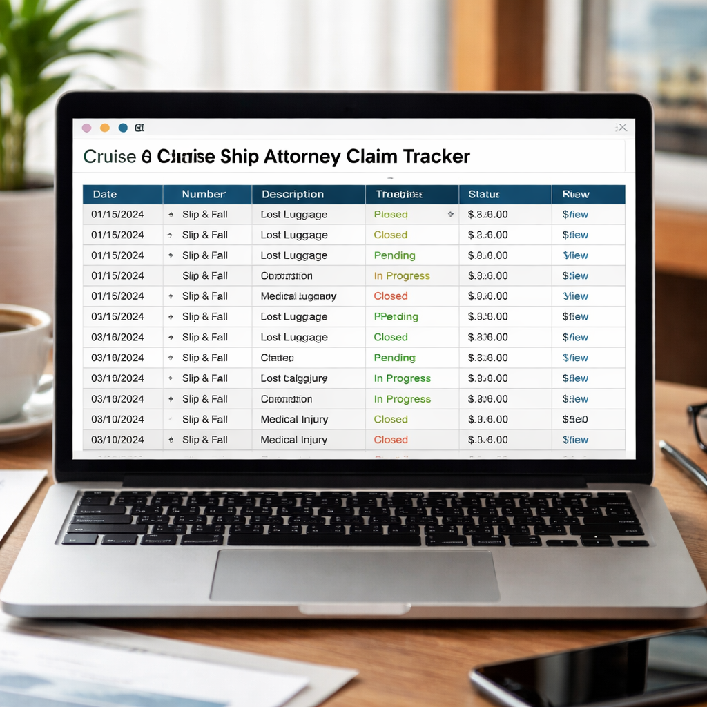 cruise ship attorney claim tracking spreadsheet