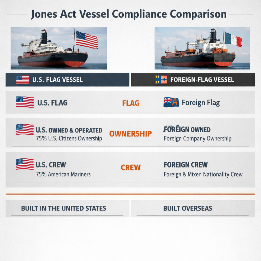 Jones Act vessel compliance comparison