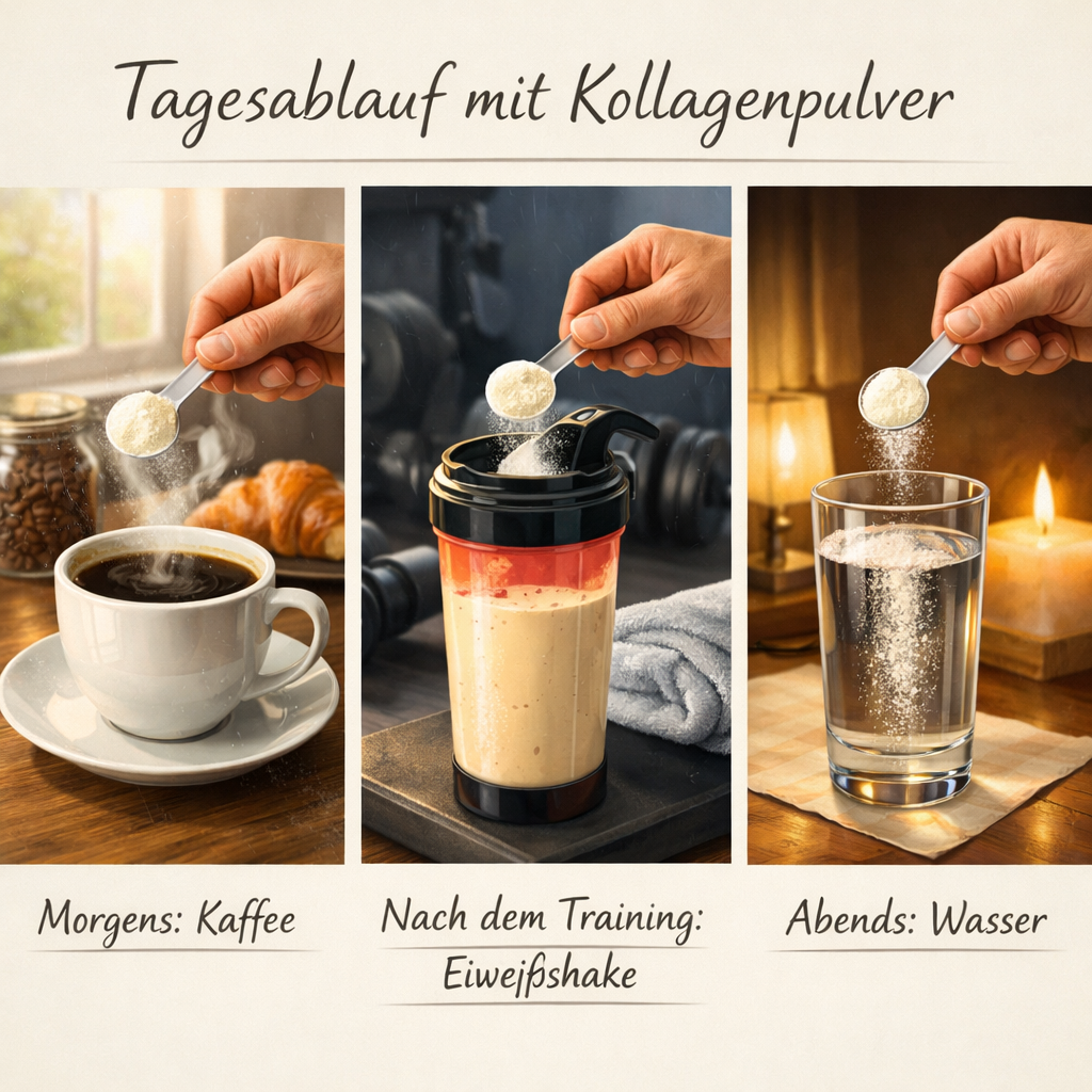 Tagesablauf mit Kollagenpulver