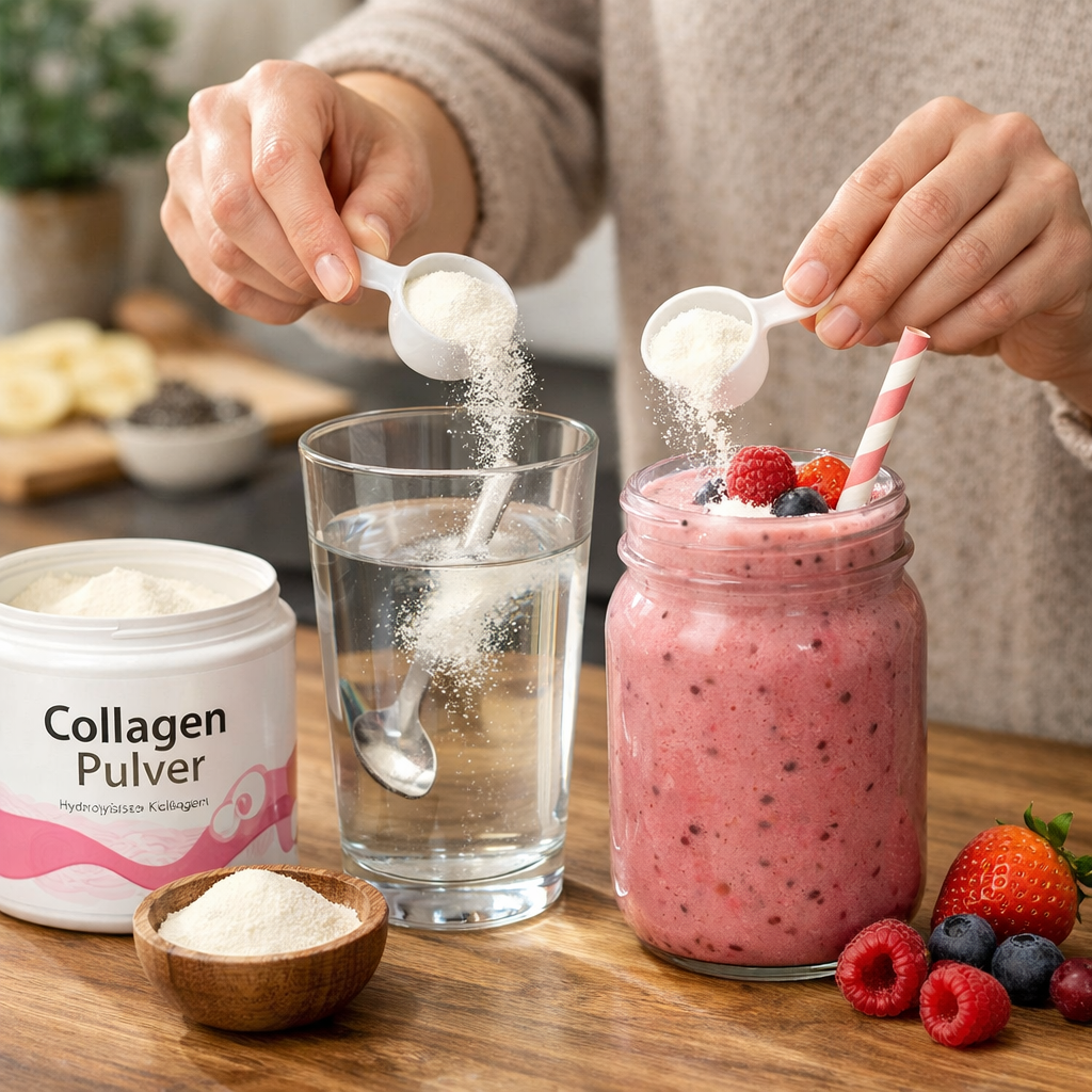 Kollagen Pulver Mixen im Alltag
