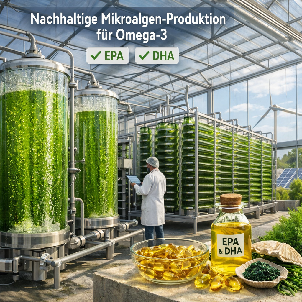 Nachhaltige Mikroalgen‑produktion für Omega‑3