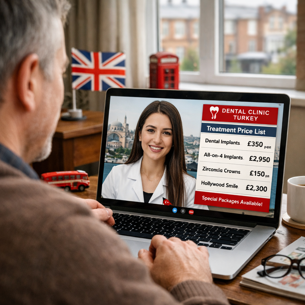 Patient video call with Turkish dental clinic