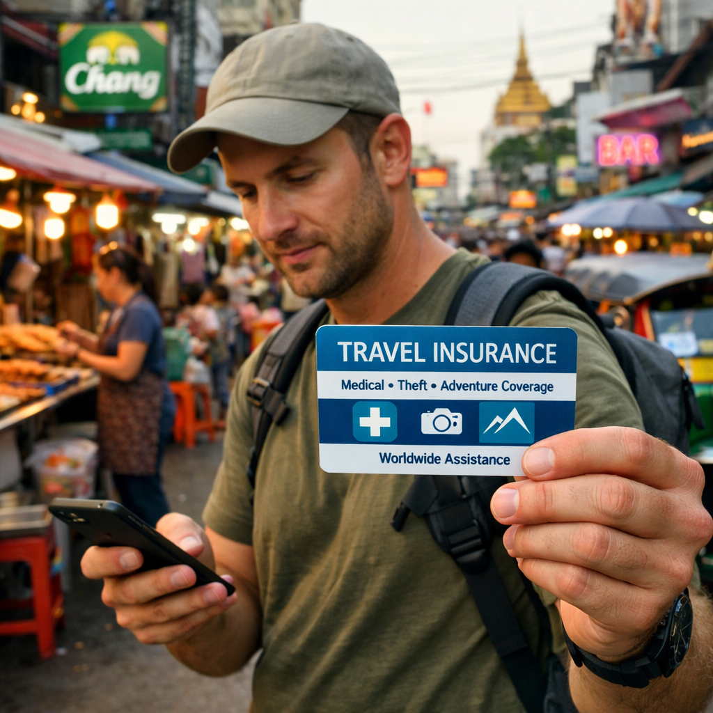Travel insurance essential for Southeast Asia trips , medical, theft, adventure coverage.