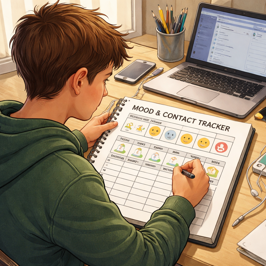 teen loneliness tracking worksheet visual guide.