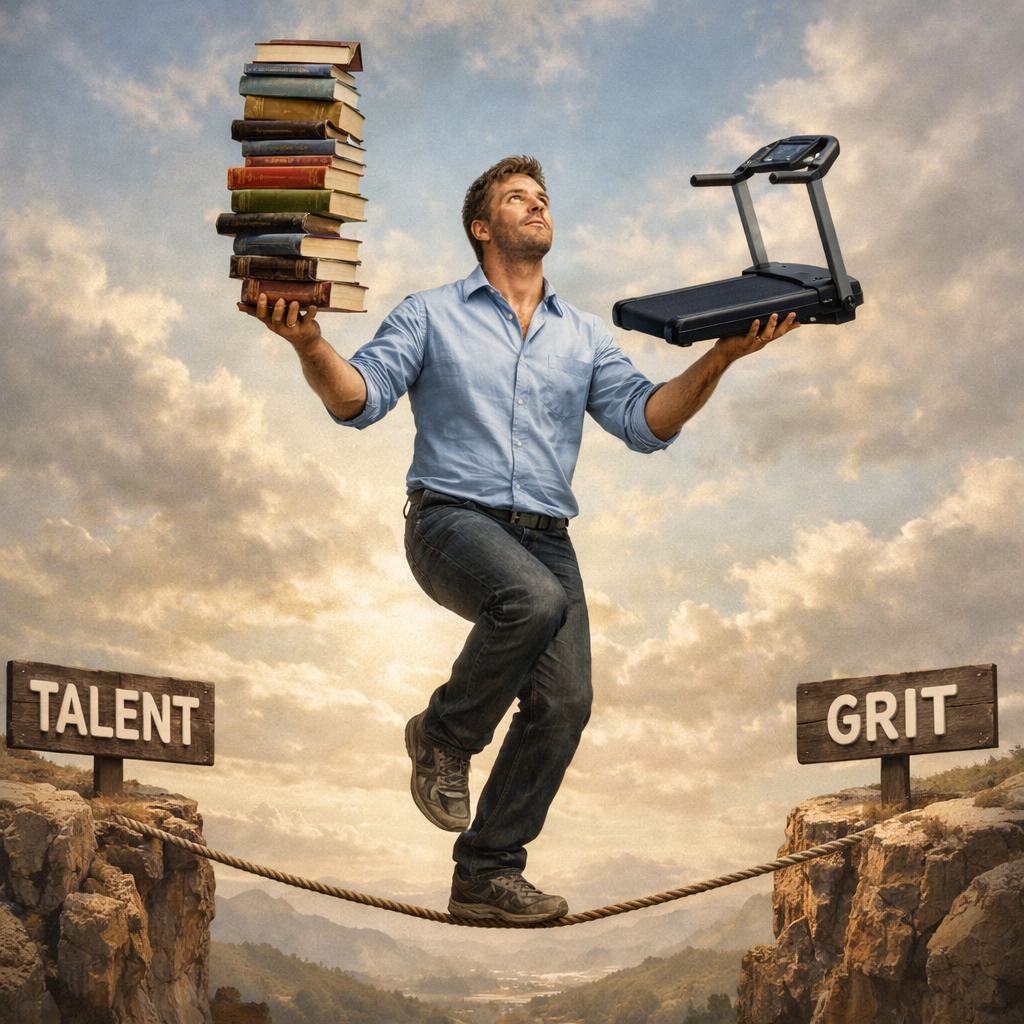 visual metaphor for overvaluing talent versus building grit