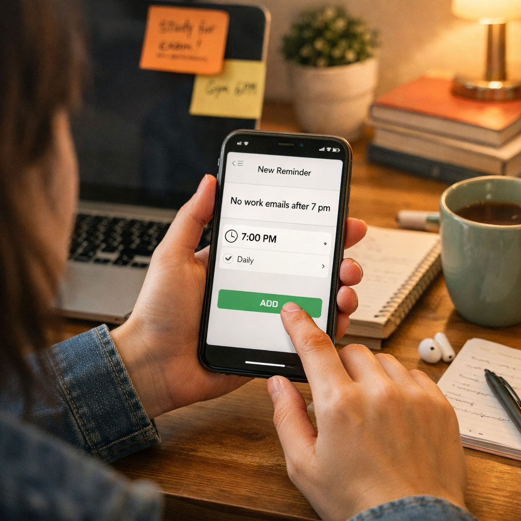 visual reminder for boundary follow‑through