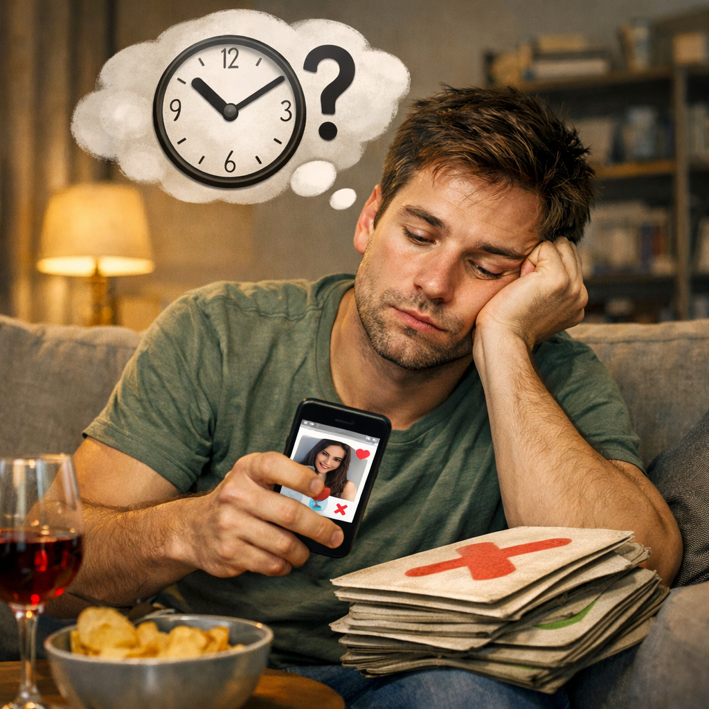 swipe fatigue visual metaphor.