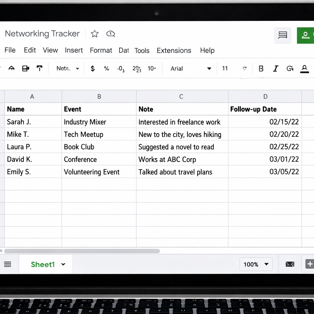 introvert network tracking spreadsheet.