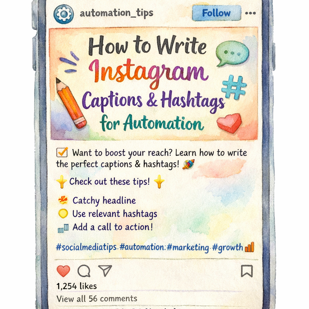 how to write Instagram captions and hashtags for automation