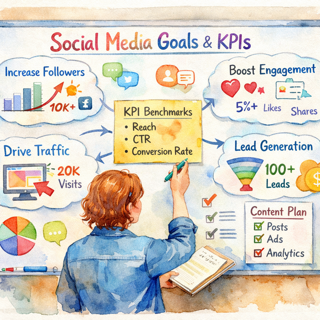 social media KPI planning visual