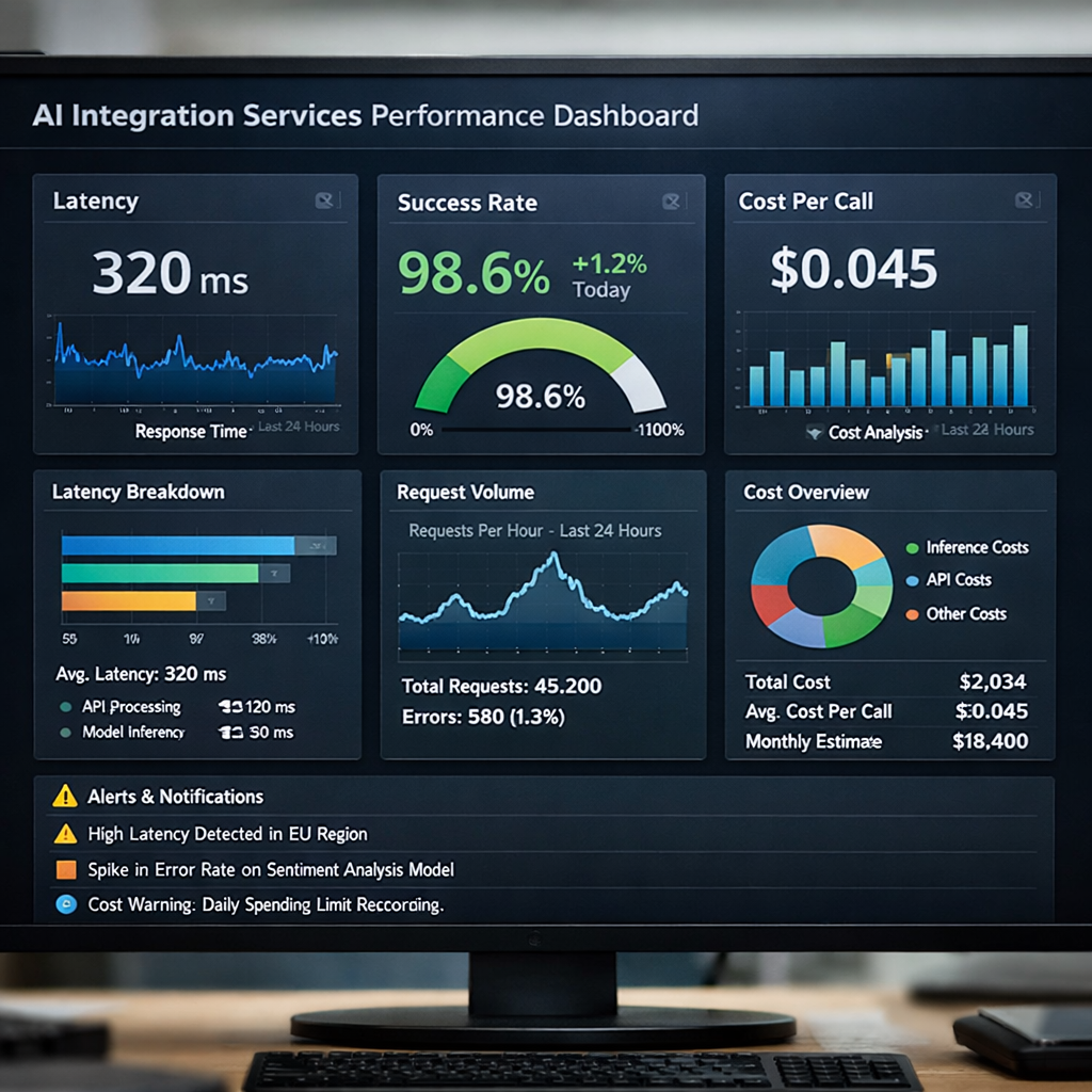 AI integration services performance dashboard