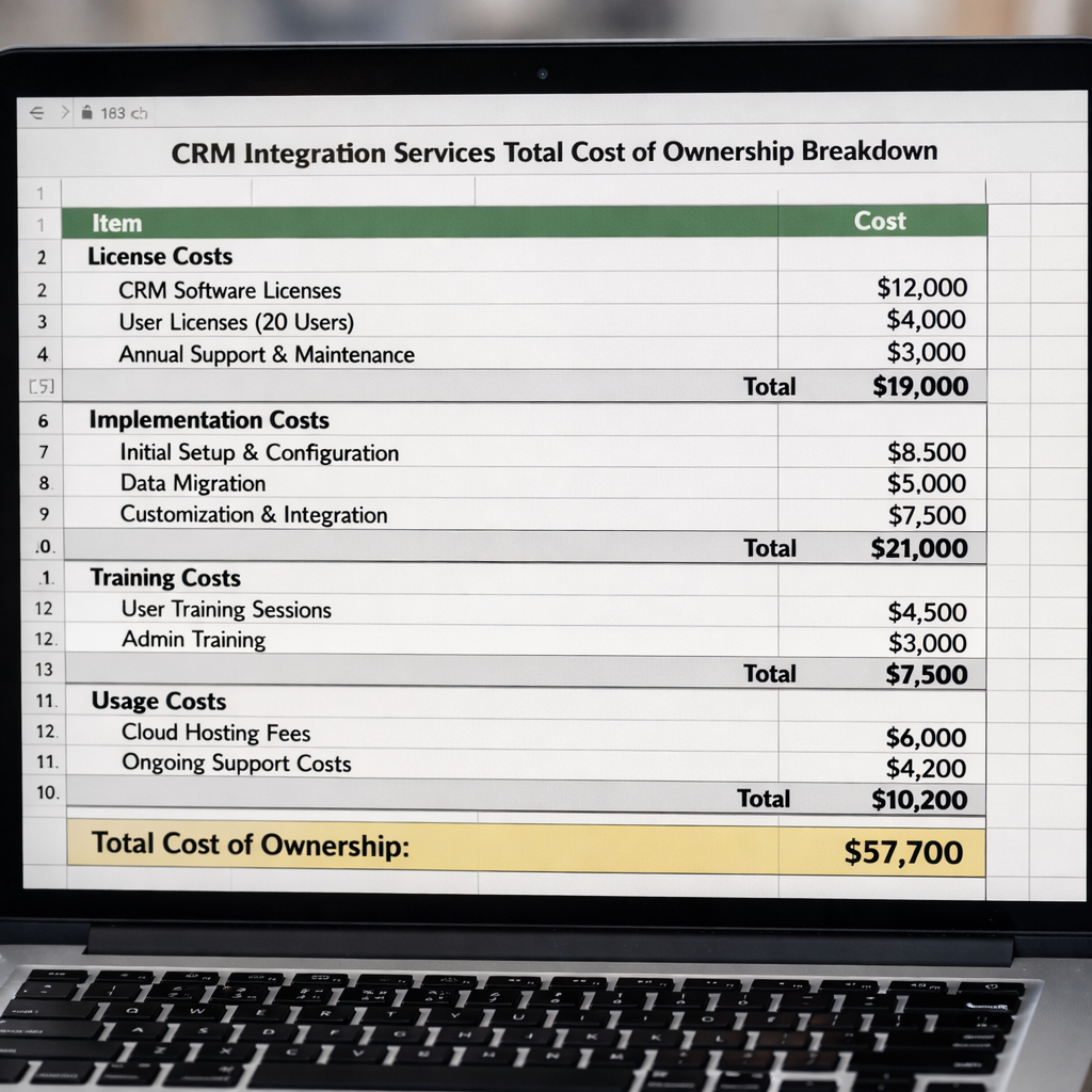 crm integration services total cost of ownership breakdown