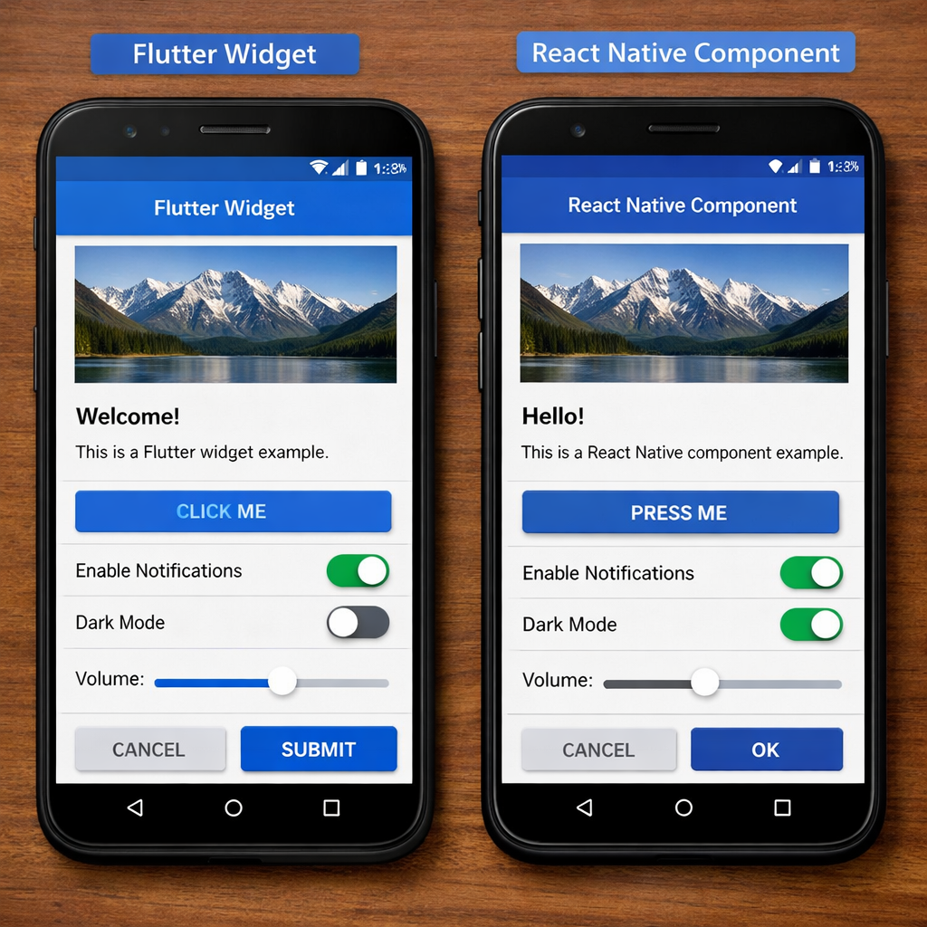 Flutter vs React Native UI comparison