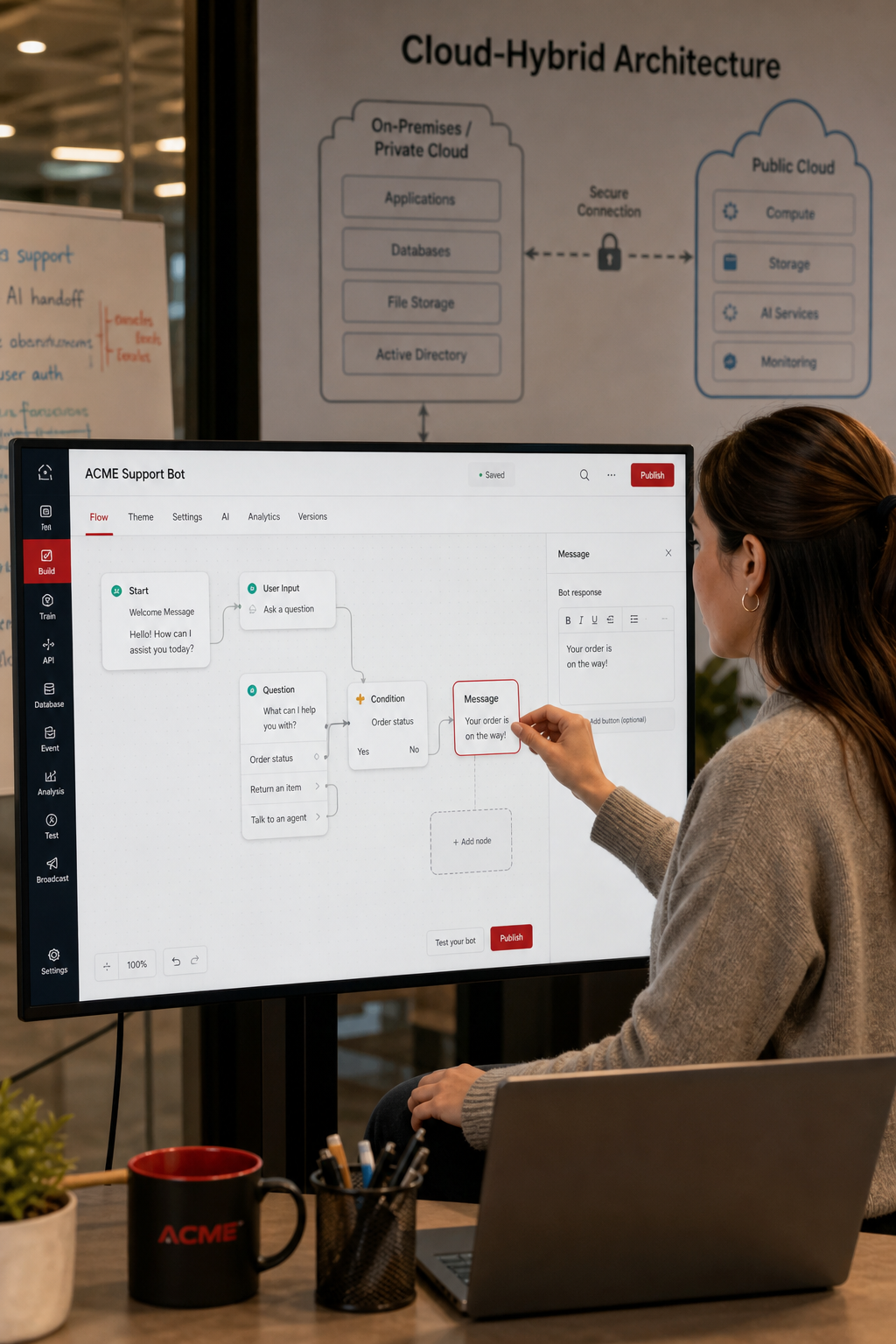 enterprise chatbot low‑code builder visual