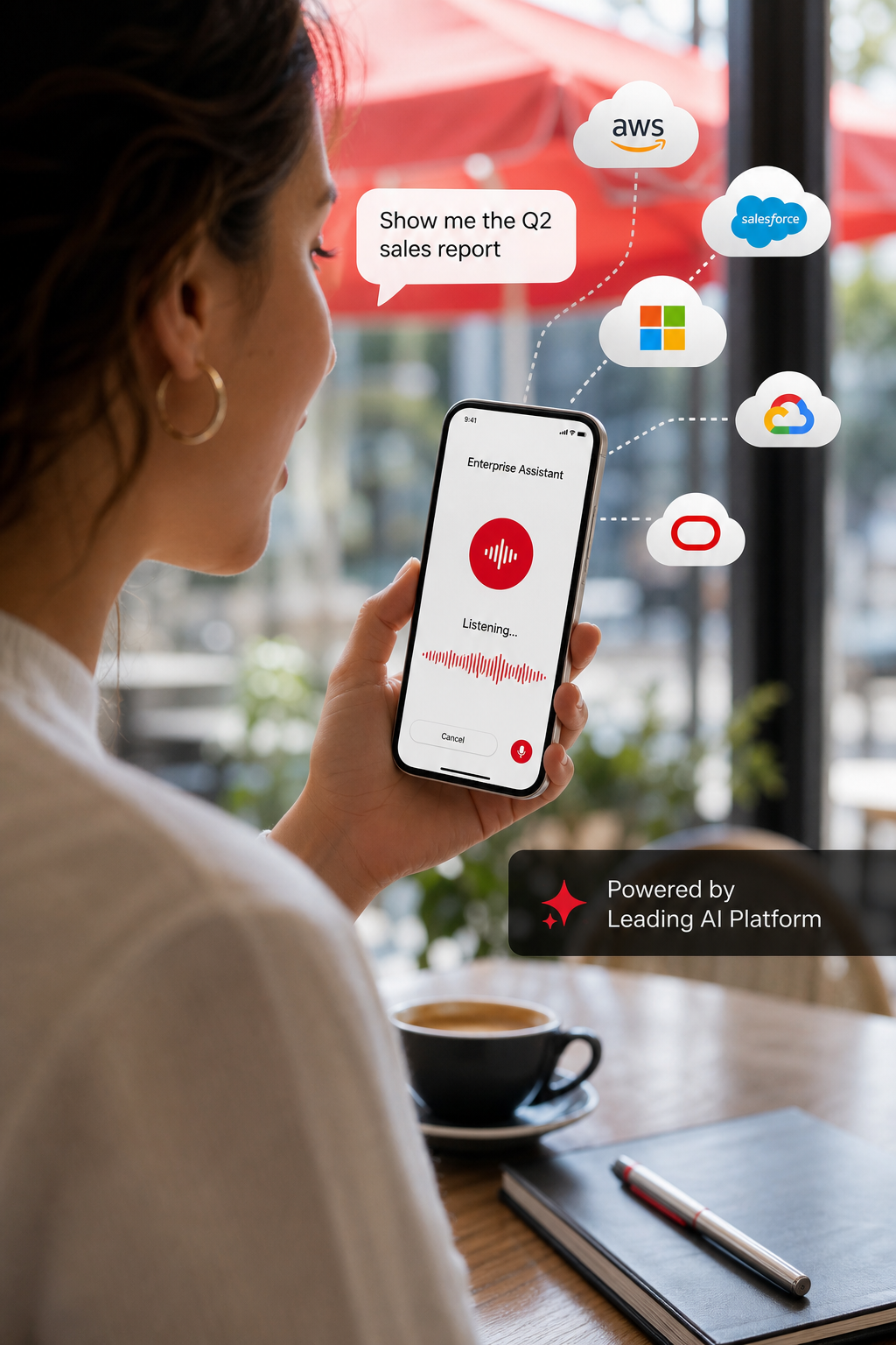 voice‑first enterprise chatbot powered by leading AI platform