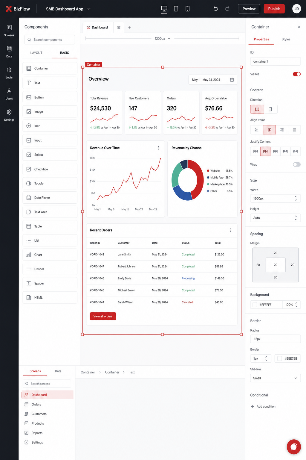 low‑code platform visual builder for SMBs