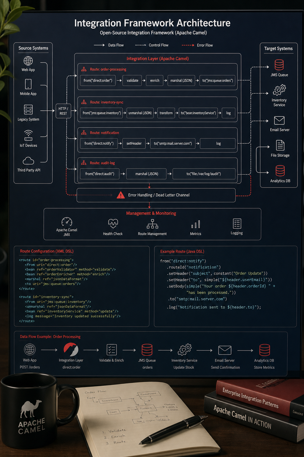 Open-source integration framework architecture visualization