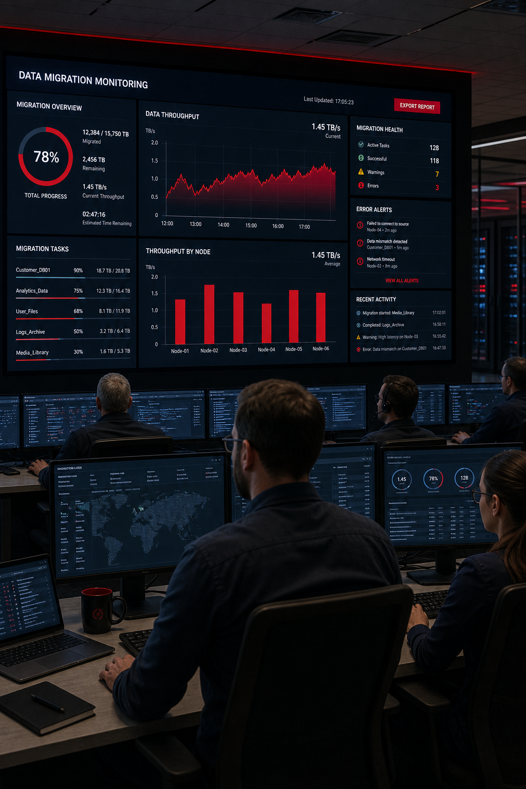automated data migration monitoring dashboard